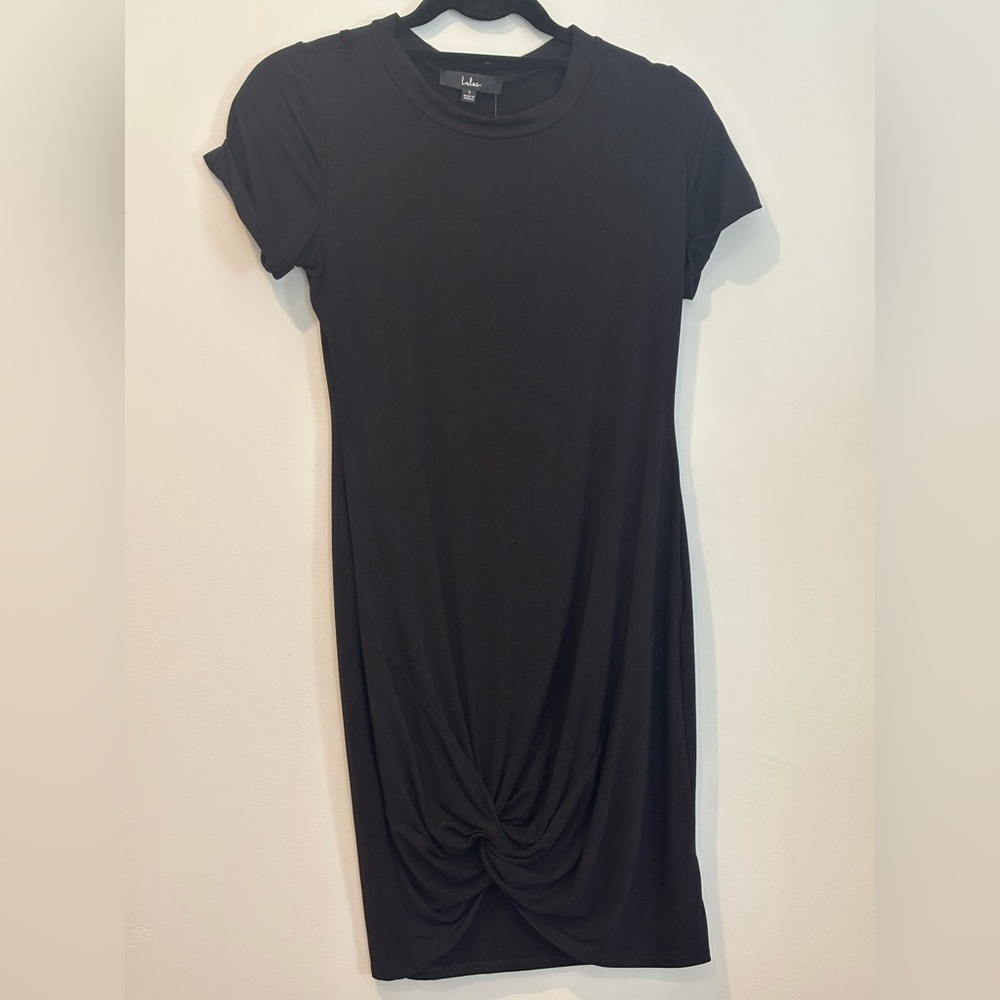 Lulu's Black Crew Neck Short Sleeve T Shirt Mini Dress - Picture 5 of 10
